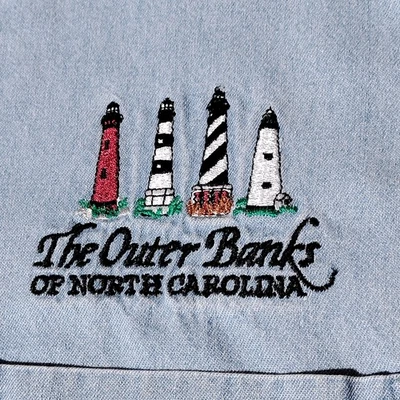 North Carolina Flag Outer Banks Shirt Men’s Size M Jerzees 100% Cotton Imperfect - Image 1 of 4