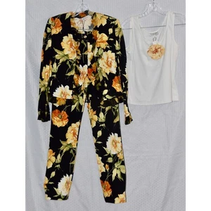 St. John Sport by Marie Gray Marigold Floral Ruffle Blazer 3pc Suit Small NEW!! - Picture 1 of 11