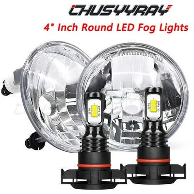 Par de luces antiniebla redondas delanteras de 4" pulgadas para Chevrolet Silverado 2500 HD 2015-19 Foto 1 de 4