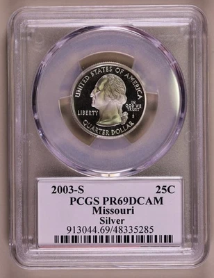2003-S Missouri Silver Quarter PCGS PR69DCAM ***RARE ORIGINAL COIN*** - Image 1 of 4
