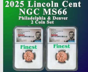 2025 P & D LINCOLN SHIELD CENT 2 COINS NGC MS66 PRESALE ONLY 10 SETS AVAILABLE - Picture 1 of 1