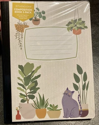 Composition Notebook 2-pack -Plants and Cats - Image 1 of 2