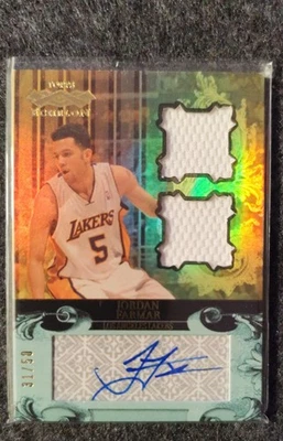 2007-08  - Autographs Dual Relics Jordan Farmar #TEADR-JF Gold /50 (AU, MEM) - Image 1 of 2