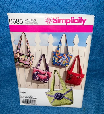 Simplicity Sewing Pattern Crafty Bag Purse Uncut 0685 MAP - Image 1 of 3