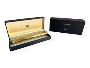 Alfred Dunhill London Gold-Plated Ribbed Churchill Cigar Tube | Rare Vintage - Bild 1 von 24