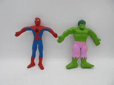 Lote de 2 figuras Bend Ems Bendie Spider-Man & Hulk [Solo juguetes, 1989] Foto 1 de 4