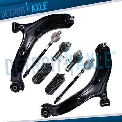 8pc Front Lower Control Arms Inner Outer Tie Rods for 2000-2005 Hyundai Accent - Image 1 of 4