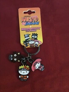 NARUTO SHIPPUDEN HELLO KITTY AND FRIENDS CHARM KEYCHAIN NEW - Picture 1 of 2