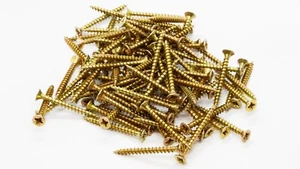 CONFEZIONE DA 12X VITI A VITE LEGNO ORO GIALLO LEGNO PVC 21⁄2"x10 - Foto 1 di 1