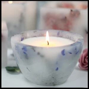  Vela en un tazón de lujo lavanda encantada con aroma a soja  - Imagen 1 de 6