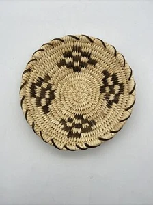 Tohono O'odham Papago Hand Woven Basket Made By Marie Francisco 6.5” - Picture 1 of 6