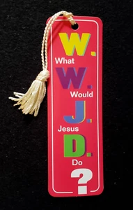 Bookmark with Verse And Tassel - Inspirational Gift- " WWJD " Free Shipping - Imagen 1 de 2