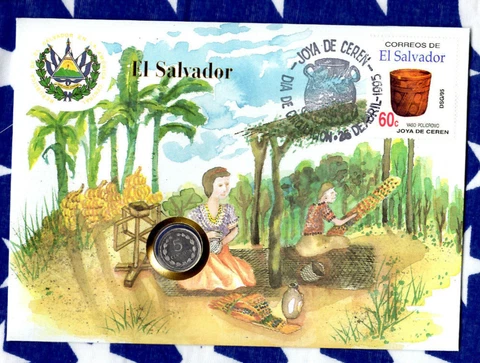E Coins of All Nations El Salvador 1994 5 Centavos UNC KM#154b Cover
