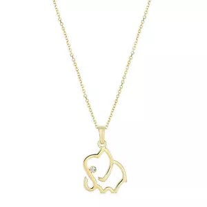 Collana con ciondolo elefante diamante creato in laboratorio oro 14 carati 0,01 ct. gioielli raffinati - Foto 1 di 3