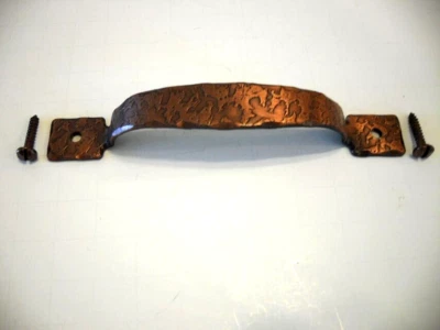 Vintage Nos Hammered Copper Rustic Iron Drawer Pull Cabinet Handle Stanley W1254 - Image 1 of 4