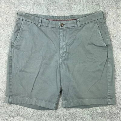 Shorts Brooks Brothers Masculino 38 Cinza Chino Vermelho Lã Casual Preppy Costura Interna 9" - Imagem 1 de 4
