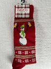 Davco Men's Red Christmas Socks - Funny Drinking Snowman - Shoe Size 6-12