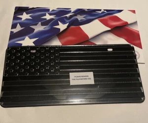 USA American Flag Black Front License Plate Aluminum C - Bild 1 von 4
