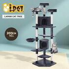 I.pet Cat Tree Tower Scratching Post Scratcher 203cm Condo Trees House Bed Grey