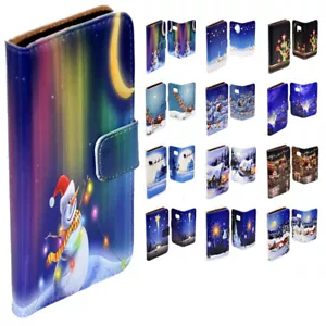 Funda tipo billetera para teléfono móvil con tema de noche de Navidad serie Samsung Galaxy 5 - Imagen 1 de 13