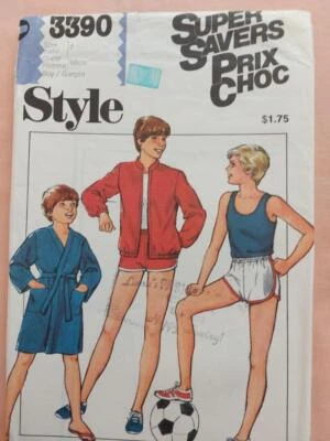 Style 3390 Child's Unlined Jacket, Robe and Shorts Pattern Size 7 - Image 1 of 2
