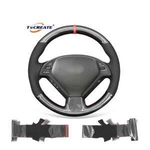 DIY Carbon Fiber Suede Steering Wheel Cover for Infiniti G25 G35 G37 QX50 #Q007 - Bild 1 von 11