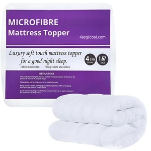 Hotel Quality Mattress Topper 4cm Thick Soft Bed Pad Single Double King Sizes - Picture 1 of 11