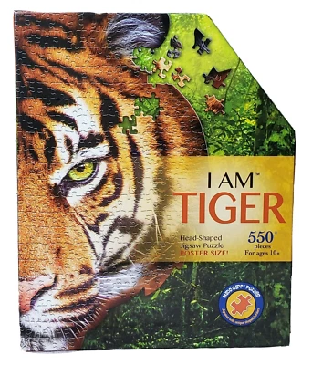 Madd Capp I Am Tiger Shaped Jigsaw Puzzle - 550 Pc Animal Shaped Jigsaw Puzzle - Image 1 of 4