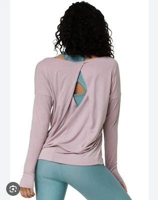 Camisa Top Onzie Flow Hot Yoga Diamante Espalda Rosa Manga Larga Mujer Talla S Foto 1 de 4