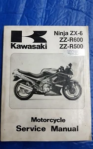 OEM KAWASAKI MOTORCYCLE SERVICE MANUAL 1990 NINJA ZX-6 ZZ-R600 500 99924-1128-01 - Picture 1 of 3