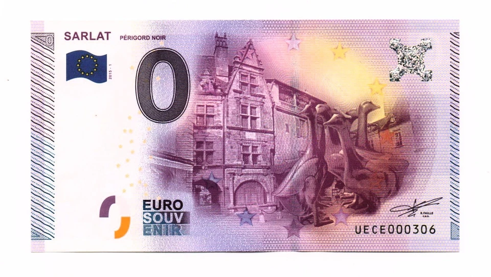 UECE / SARLAT (fauté) 6 OIES / BILLET SOUVENIR 0 € / 0 EURO BANKNOTE 2015-1A - Photo 1/2