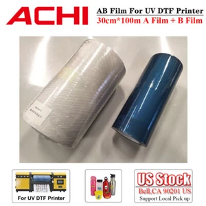50m/100m UV DTF Transfer Sticker AB Film For A3 UV DTF Printer 2 Rolls US Stock - Picture 1 of 4