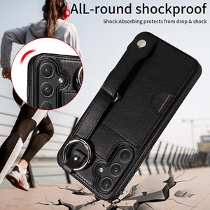 Card Slot Shockpoof Phone Case With Strap For Samsung Galaxy A72 A52 A25 A14 A04 - Picture 1 of 76