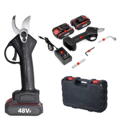 FORBICE A BATTERIA DA POTATURA+VALIGIA CESOIA 48V 3.0 AH TAGLIO 30 MM 2 BATTERIE - Immagine 1 di 4