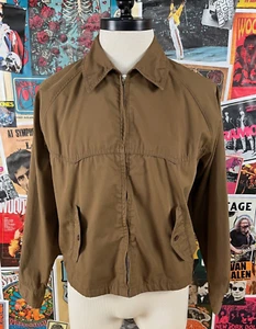 Chaqueta cortavientos Cortini vintage para hombre años 70 marrón tostado cremallera grande retro golf - Imagen 1 de 11