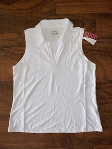 Lilly Pulitzer XL Luxletic RESORT WHITE IMARA POLO TOP Sleeveless UPF50+ NWT - Picture 1 of 4