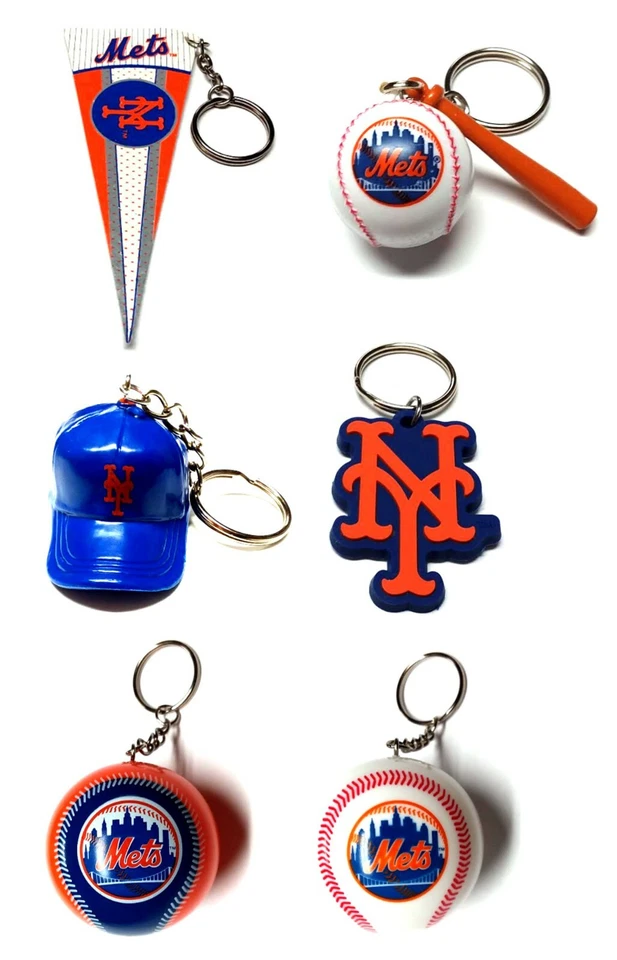 NEW YORK METS MLB BASEBALL LICENSED KEYCHAIN BACKBACK PULL GIFT YOU PICK ONE - Image 1 of 1