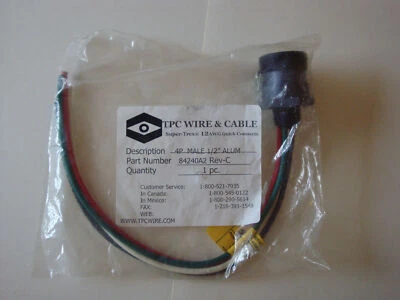 ¡Nuevo! Cable y cable TPC 84240A2 Super-Trex 4 polos macho receptáculo aluminio Rev-C 12 AWG Foto 1 de 3