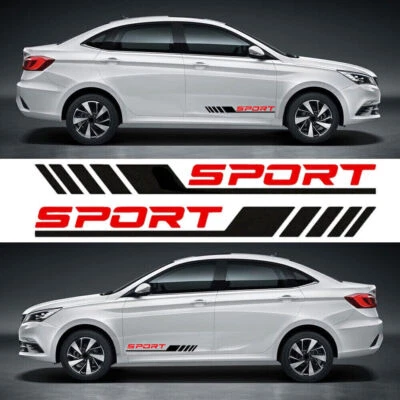 Par de calcomanías calcomanías calcomanías rayas 5,1 cm*58 cm faldón lateral coche carreras DEPORTES Foto 1 de 4