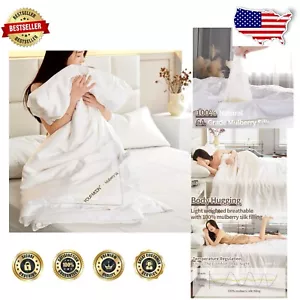 All-Season 100% Natural Mulberry Silk Comforter King Size for Luxurious Sleep - Picture 1 of 10