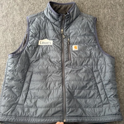 Carhartt Vest Rain Defender Mens 2XL Navy Puffer Insulated Full Zip Lowes Relaxd - Image 1 of 4