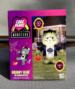 Care Bears Grumpy Bear As Frankenstein Halloween Inflatable 4.2' -  ** TESTED** - Picture 1 of 8