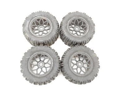 4x Team Corally Jambo XP 6S 1/8 Truggy Tires on 17mm Hex Wheels Used - Image 1 of 4