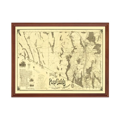 Old Map of Pima County, AZ 1893 - Vintage Arizona Art - Image 1 of 4