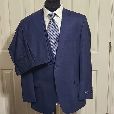 Traje de banco jos a azul/cheque 46 largo nuevo con etiquetas Foto 1 de 4