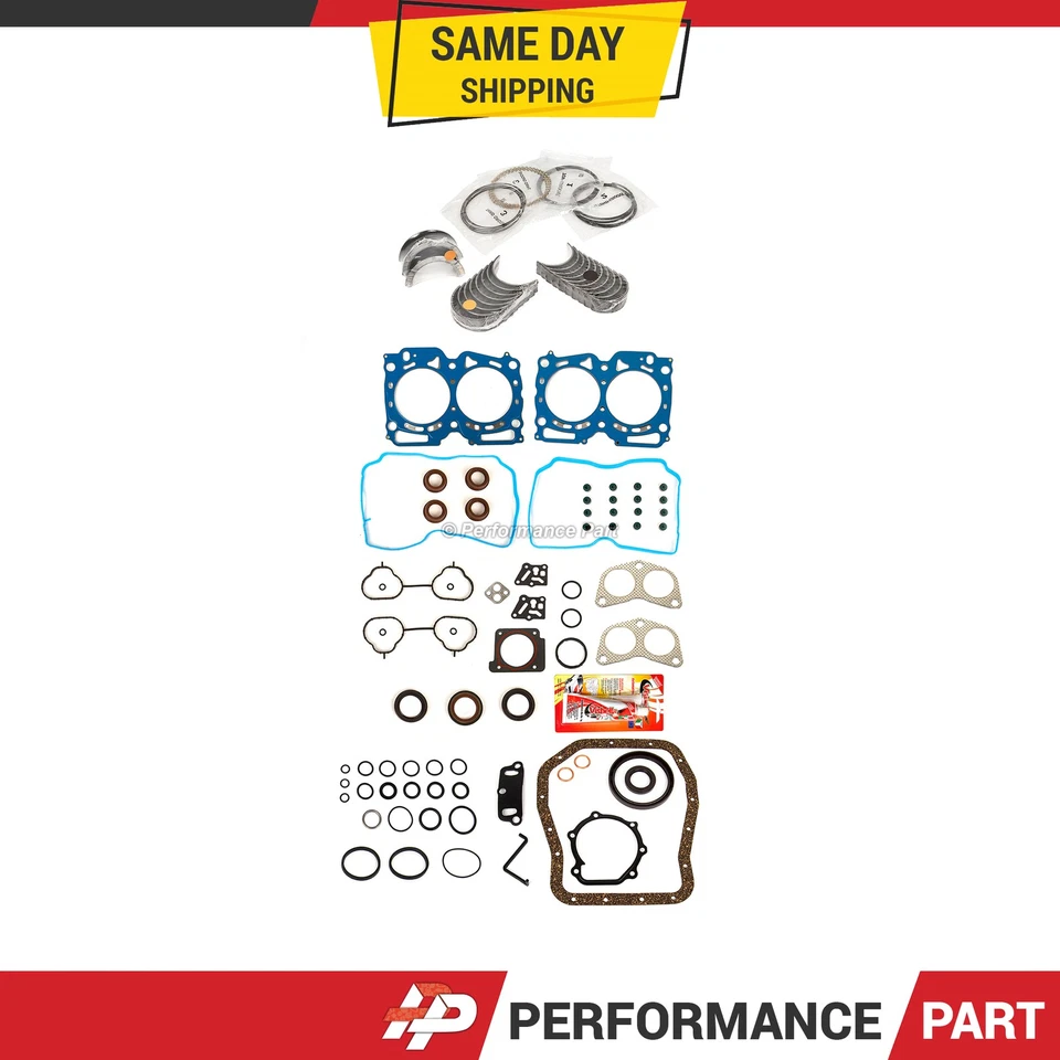 Full Gasket Set Bearings Rings Fit 10-11 Subaru Outback Legacy 2.5L - Image 1 of 4