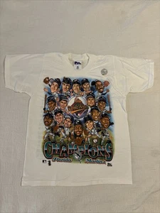 VTG 1997 Florida Marlins World Champions Caricature MLB Pro Player T-Shirt SZ 12 - Picture 1 of 6