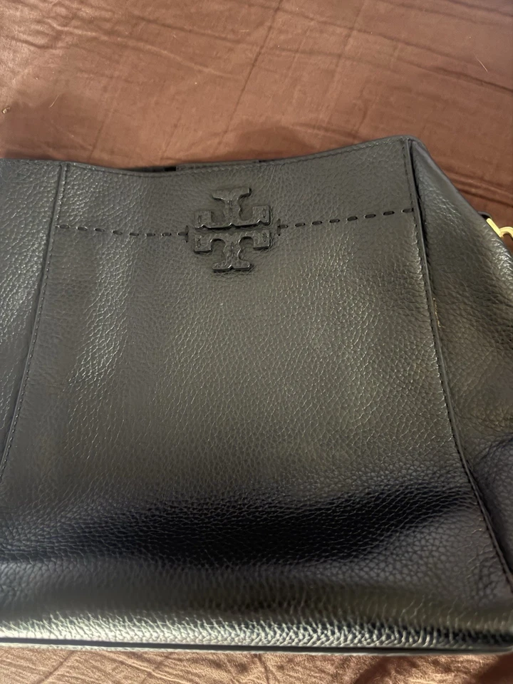 Сумка наплечная Tory Burch GHW McGraw Hobo телячья кожа черная - Изображение 1 из 4