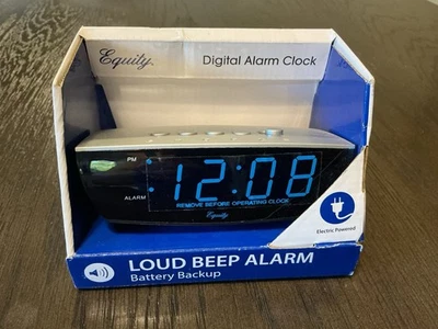 Equity by La Crosse Alarm Clock 75903 0.9" Blue LED Digital Desktop - Image 1 of 4