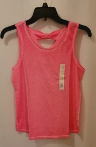 NWT GIRLS SIZE XL (14/16) SO HOT PINK TANK 💗 TOP WITH BACK BOW - Picture 1 of 5